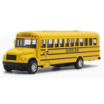 1/64 Optik Alaşım Atalet Okul Otobüsü Model Araba Modeli Geri Çekin Oyuncaklar Müzik Arabalar Araç Hediyeler Çocuklar İçin erkek çocuk oyuncakları Çocuk Doğum Günü