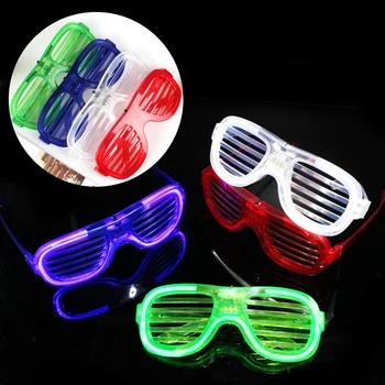 12 Pairs led ışık Up Gözlük Oyuncaklar Glow Karanlık Parti Malzemeleri Deklanşör Gözlük Shades Yanıp Sönen Düğün Rastgele renk