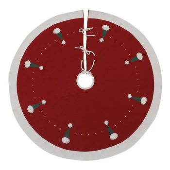 3D Örme Noel Kırmızı Ağacı Etek 48 İnç Noel Tatil Ev Ofis Dekorasyonu