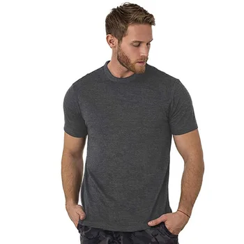 W156-100 % İnce Merinos Yünü T shirt erkek Taban Katmanı Gömlek Esneklik Nefes Hızlı Kuru Anti-Koku Hiçbir kaşıntı ABD Boyutu
