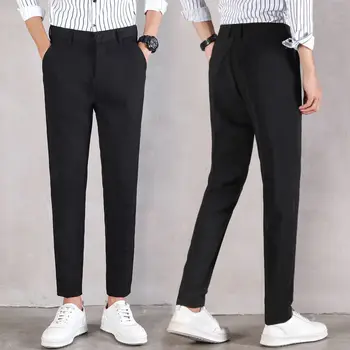 Yeni günlük erkek pantolonları Dokuz noktalı Pantolon Ayak Ince Nefes resmi kıyafet Rahat Yüksek Kaliteli Erkek Marka Iş Pantolon C03