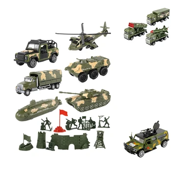 Çocuk Simülasyon Alaşım Araba Modeli Seti Oyuncak Araba Uçak Tankı Geri Çekin Zırhlı Araba Çocuk Oyuncakları Erkek Off-Road Modeli