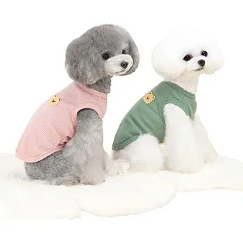 2 Paket Köpek Gömlek Yelek Küçük Köpek Giysileri, Evcil Hayvan Kıyafetleri, XS Sevimli Serin evcil hayvan yeleği Rahat ve Nefes Alabilen Köpek Giysileri ızgara