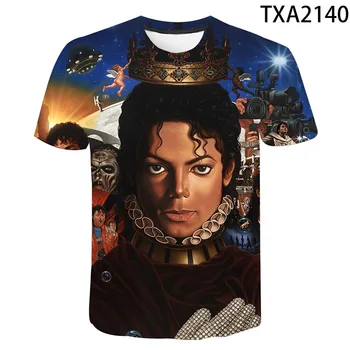 2020 Yeni Yaz Michael Jackson 3D T Shirt Serin Erkek Kadın Çocuk Rahat Moda Streetwear Erkek Kız Çocuklar Baskılı Üstleri Tee