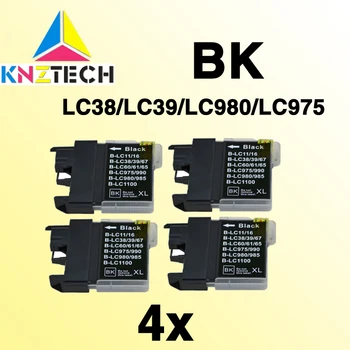 4 adet Siyah Mürekkep Kartuşları için uyumlu LC38 LC67 LC61 LC980 LC1100 DCP-145C 185C 385C 535CN