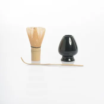 Zarif Geleneksel Matcha Hediye Seti Doğal Bambu Japonya Matcha Çırpma Teli ve Klasik Kepçe ve çırpma tutucu Japon matcha çayı Setleri